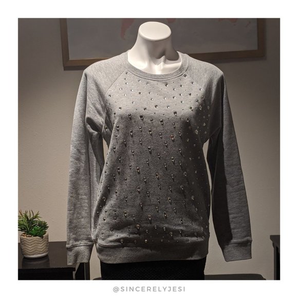 MICHAEL Michael Kors Sweaters - Michael Kors ▪ Rhinestone Studded Gray Sweatshirt